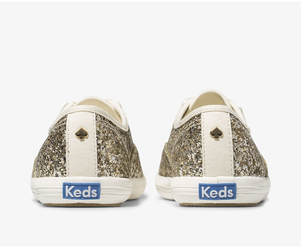 Keds Sneakers Gold - Kate Spade new york Champion Glitter - Womens QMRSGF-095